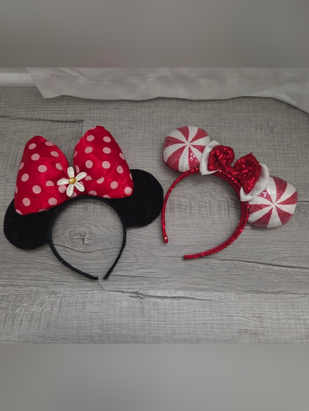 Disney Red Polka Dot & Peppermint Headband Set - Minnie Mouse Style Ears